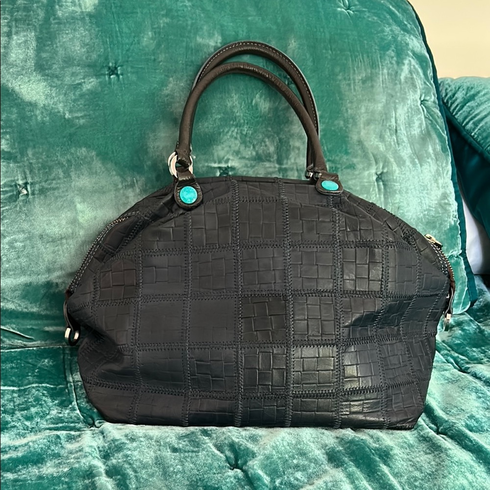 Gabs Blue Leather Handbag